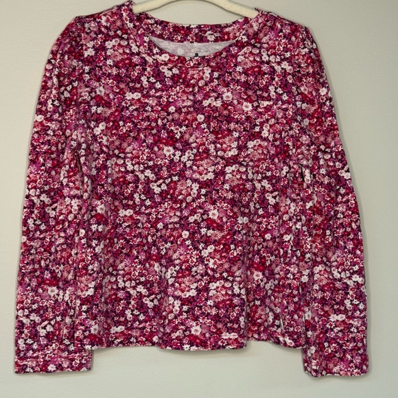 GAP Floral Long Sleeve Kids Tee - Pink and White - Picture 1 of 1